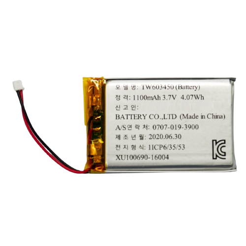 리튬폴리머 배터리 3.7V, 1100mAh, KC인증